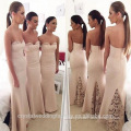 Wholesale Good Quality New Cheap Lace formal Long Sheath Mermaid Bridesmaid Dress With Long Trial LB29